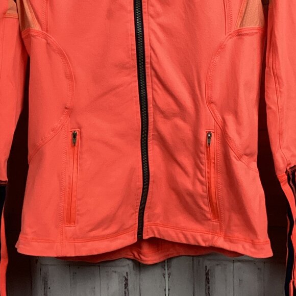 Lululemon Stride Jacket Neon Coral Orange Define Forme Striped 6 - Picture 4 of 13